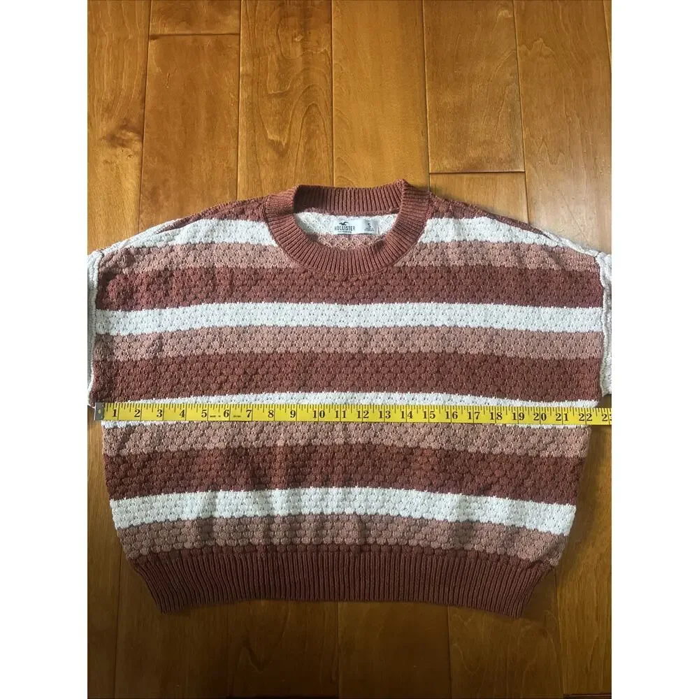 Hollister Striped Knit Sweater Size S Brown Boho Cozy Cottagecore Fall